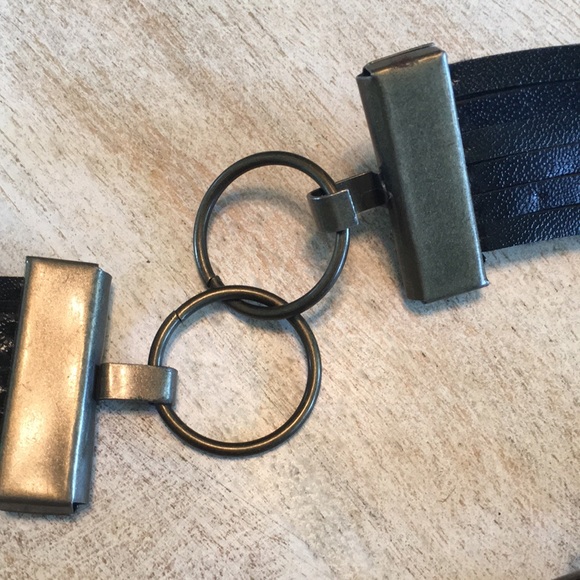 Vintage Beaded Belt 29” long black & brass - Picture 3 of 3